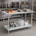 Thumbnail image #2 for Advance Tabco GLG-306 72-Inch x 30-Inch Flat Top Stainless Steel Work Table with Adjustable Galvanized Undershelf