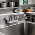 Thumbnail image #2 for Steel Works Stainless Manual Deck-Mount Faucet with 10-Inch Standard Swing Spout, 4-Inch Centers