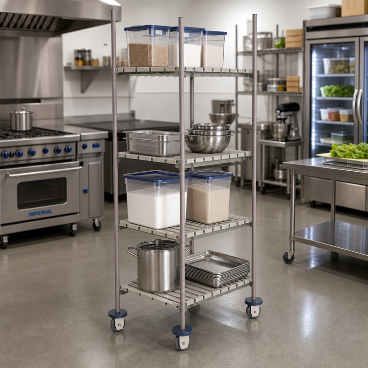 Product image #2 for Metro qwikTRAK High-Density Track Shelving Mobile Unit Kit