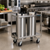 Thumbnail image #2 for Dinex Mobile Unheated Open-Tubular Frame Plate Dispenser with 3 Self-Elevating Tubes, 10-1/8