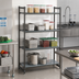 Thumbnail image #2 for Cambro Camshelving Basics Plus 4-Tier Stationary Starter Unit, 18 x 36 x 64 Inches, 3 Vented + 1 Solid, Brushed Graphite
