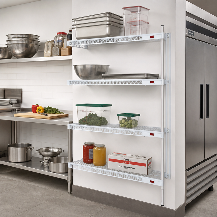 Product image #2 for EagleGard 4-Tier Add-On Wire Shelving Unit, 30W x 21D x 74H, Hybrid Epoxy Finish