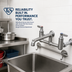 Thumbnail image #2 for T&S Brass Wall-Mount Service Sink Faucet with 12-Inch Pail Hook Spout, 8-Inch Centers, Rough Chrome-Plated Finish