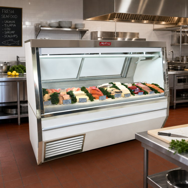 Product image #2 for Howard-McCray 34N Series 72-Inch Double Duty Fish/Poultry Self-Contained Refrigerated Service Case with Straight Glass and LED Lighting