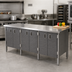 Thumbnail image #2 for John Boos 84-Inch x 24-Inch Stainless Steel Enclosed Work Table with Cabinet Base and Hinged Doors