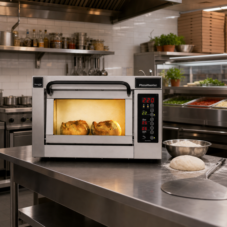 Product image #2 for PizzaMaster 1-Chamber Countertop Electric Pizza Oven with Digital Controls and 21.1-Inch Stone Deck