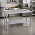 Thumbnail image #2 for Duke 108-Inch x 36-Inch Stainless Steel Work Table with 1-1/8-Inch Riser and Undershelf