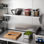 Thumbnail image #2 for Channel Manufacturing SWS1236 Solid Stainless Steel Wall-Mounted Shelf, 36"W x 12"D, 18 Gauge, 300 Series