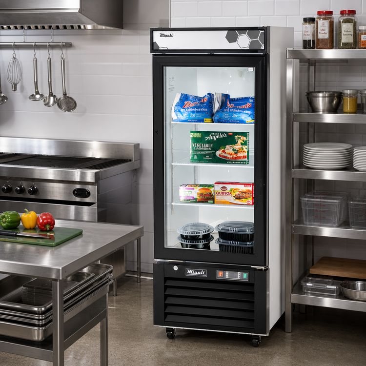Product image #2 for Migali Competitor Series® Single-Section Reach-In Glass Door Freezer, 10 Cu. Ft., 24.25-Inch Wide