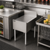 Thumbnail image #3 for Top Shelf TSCE18DB 18-Inch Freestanding Stainless Steel Underbar Drainboard with Backsplash and Perforated Glass Rack Insert