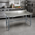 Thumbnail image #2 for Deluxe Series Stainless Steel Work Table with 4-1/2 Inch Backsplash and Galvanized Tubular Base, 48 x 36 Inches