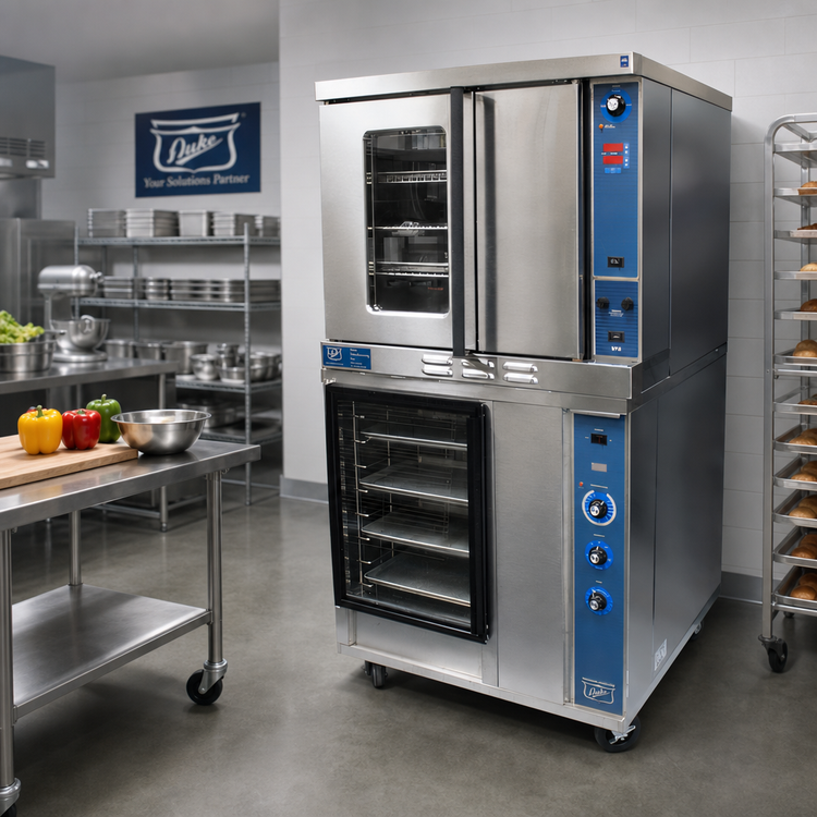 Product image #2 for Duke 613-E3XX/PFB-2 Electric Single-Deck Full-Size Convection Oven with Proofer Base