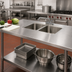Thumbnail image #2 for Advance Tabco Double Bowl Welded Sink Table Top with Faucet, 10