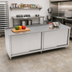 Thumbnail image #2 for John Boos Enclosed Work Table with Sliding Doors, 108 x 30 Inches, 14-Gauge 300 Series Stainless Steel Top, 1-1/2 Inch Rear Riser