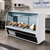 Thumbnail image #2 for Howard-McCray 74-Inch Curved Glass Remote Single Duty Fish and Poultry Service Case, Endless Design, LED, Black Interior/White Exterior