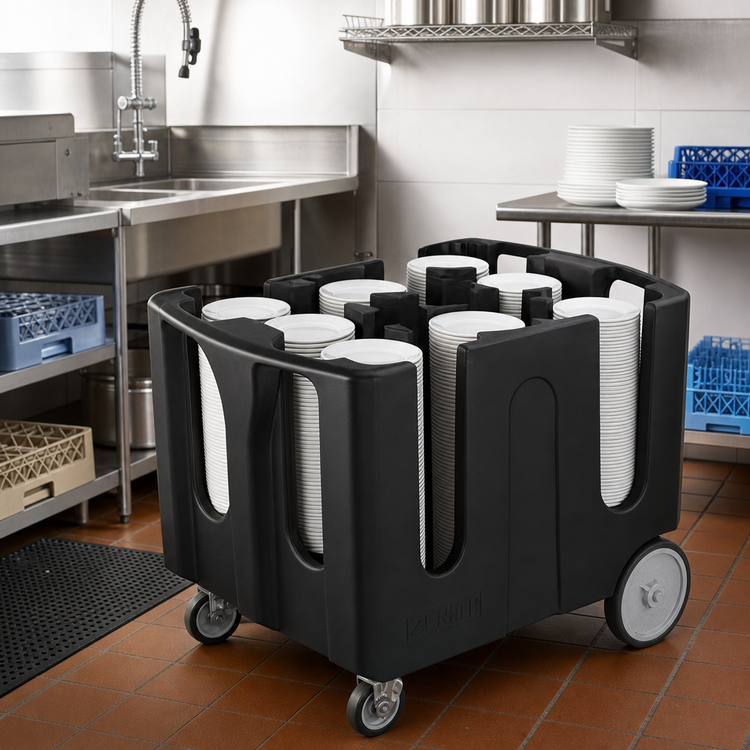 Product image #3 for Optimizer Adjustable Dish Dolly with 6 Dividers, Black