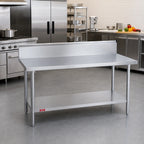 Thumbnail image #2 for Duke Manufacturing 314S-3072-10R Stainless Steel Work Table, 72 x 30 in, 14-Gauge 300-Series Top, 10-in Riser, Open Undershelf