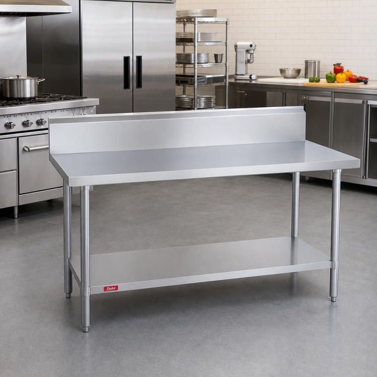 Product image #2 for Duke Stainless Steel Work Table with 10-Inch Riser, 72 x 30 Inches, and Undershelf