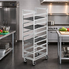 Thumbnail image #2 for Channel Manufacturing 445A3 Aluminum Cafeteria Tray Rack, End Load, 18-Tray Capacity, 15 x 20 Inch Trays