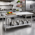 Thumbnail image #2 for Advance Tabco Stainless Steel Work Table with Adjustable Undershelf, 120 x 36 Inches, 16-Gauge 430 Top