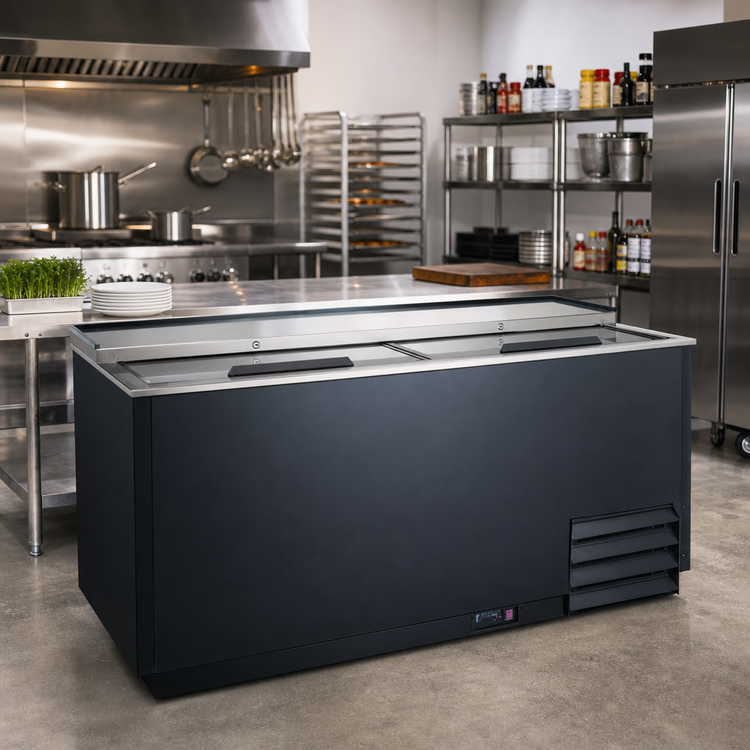 Product image #2 for Omcan USA Glass Froster / Plate Chiller with Bottom-Mount Self-Contained Refrigeration, 49.5-Inch Wide, 14.12 Cu. Ft.