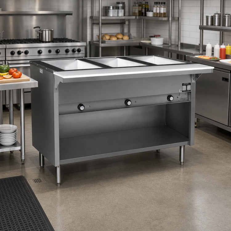 Product image #2 for Eagle Spec-Master 63-1/2-Inch Liquid Propane Commercial Hot Food Table with 4 12 x 20 Dry Wells and Cutting Board