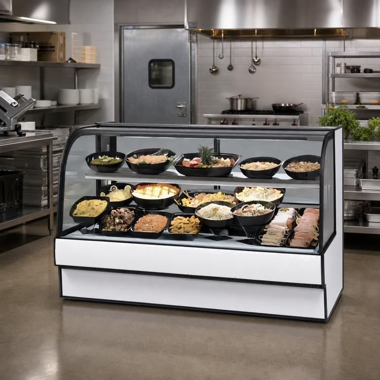 Product image #2 for Federal Industries Curved Glass Full-Service Refrigerated Deli Case, 50.13"W x 35.31"D x 48"H, Self-Contained