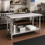 Thumbnail image #2 for Eagle Group Spec-Master T2472E 72-Inch x 24-Inch Stainless Steel Flat Top Work Table with 14-Gauge 300 Series Top and Galvanized Undershelf