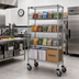 Thumbnail image #2 for Quantum Post Basket Cart with 3 Wire Shelves and 4 Baskets, 24 x 24 x 80 Inch, 1200 lb Capacity