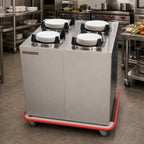 Thumbnail image #2 for Carter-Hoffmann (Middleby) EPDHT4S10 Enclosed Heated 4-Silo Stainless Steel Plate Dispenser Cart for 10-Inch Round Plates