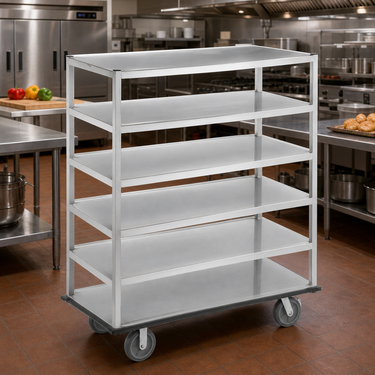 Product image #2 for Channel Manufacturing Queen Mary Aluminum Banquet / Utility Cart, 6 Shelves, 62 x 28 x 66 Inches