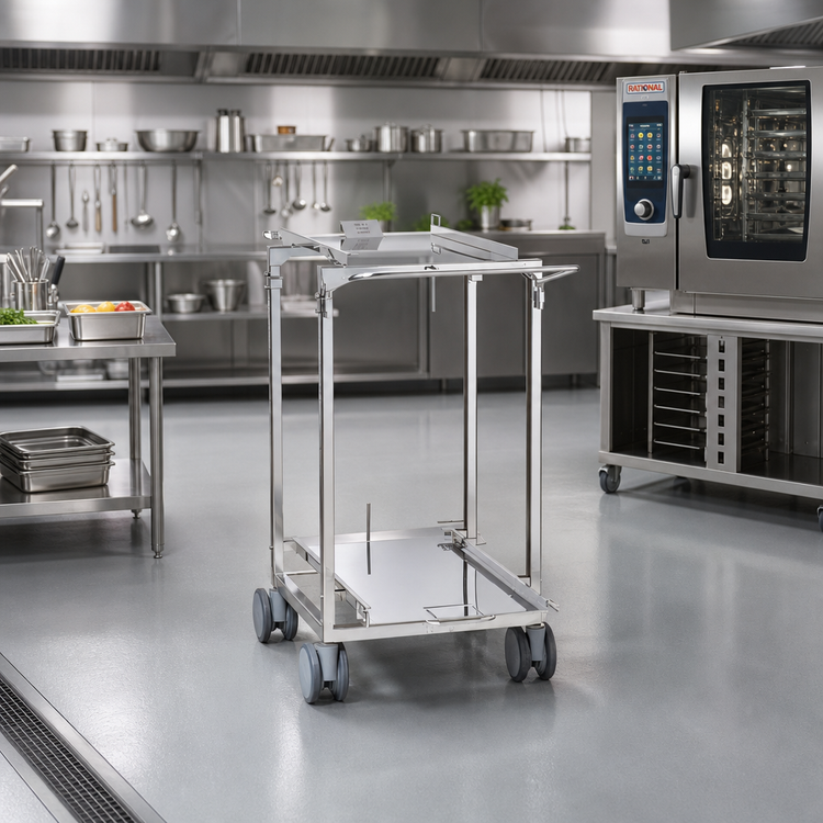 Product image #2 for RATIONAL Height-Adjustable Transport Trolley for Mobile Oven Rack and Mobile Plate Rack, SCC 61/CMP 101 Series