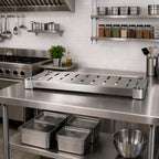 Thumbnail image #3 for Eagle Group Quik-Set SHDS1842SL 42" x 18" 14-Gauge Stainless Steel Louvered Solid Shelf with Marine Edge