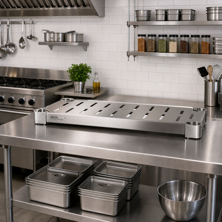 Product image #3 for Eagle Quik-Set 42" x 18" Solid Shelf with Louvered Top, 304 Stainless Steel