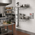 Thumbnail image #2 for Metro Super Erecta SW23C 14-Inch Post-Type Wall-Mount Shelving End Unit, 2-Tier, Chrome Plated