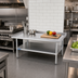 Thumbnail image #2 for 24 x 30 Inch Stainless Steel Equipment Stand with Adjustable Undershelf and 2-Inch Rear/Side Up-Turn
