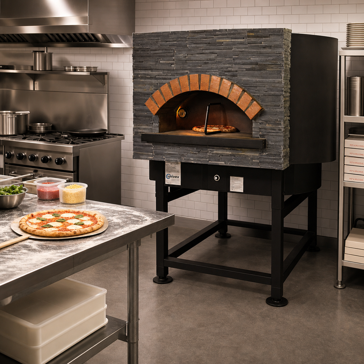 Product image #2 for Univex Artisan Round Gas Stone Hearth Pizza Oven, 9 x 12-Inch Pizza Capacity, 51-1/4-Inch Chamber