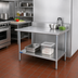 Thumbnail image #2 for Sapphire Manufacturing 30 Inch x 30 Inch 18 Gauge Stainless Steel Corner Work Table with 5 Inch Backsplash and Adjustable Undershelf