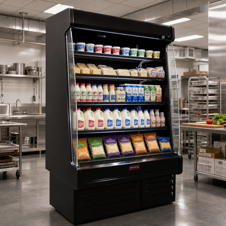Product image #2 for Howard-McCray 35E Series Remote Dairy Open Merchandiser, 99-Inch, Black, LED Lighting