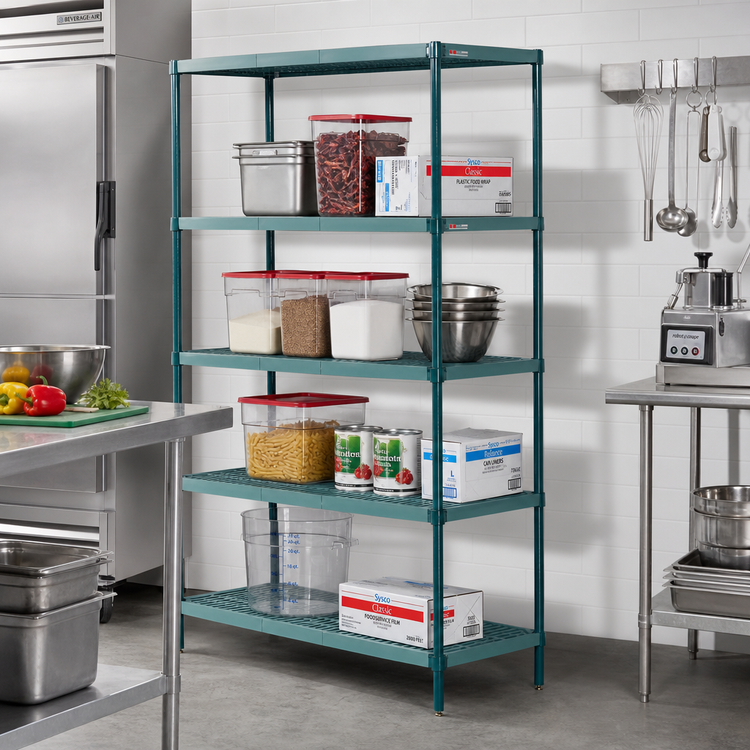 Product image #2 for Metro Super Erecta Pro 21 Inch x 42 Inch x 63 Inch Stationary Polymer Shelving Starter Unit with 4 Shelves