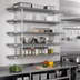 Thumbnail image #2 for Eagle Group QuadTruss Piggyback 5-Tier Wall-Mounted Open Wire Shelf Kit, 48 x 18 Inch, Chrome