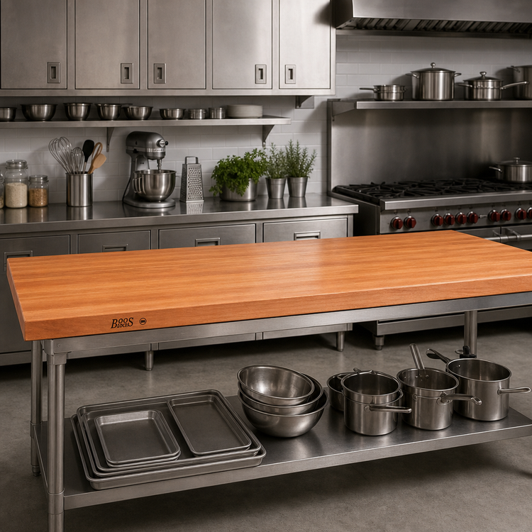 Product image #2 for Boos Block American Cherry Edge Grain Kitchen Countertop, 96" x 27" x 3", Varnique Finish