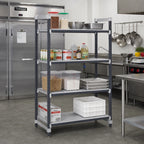 Thumbnail image #2 for Cambro Camshelving® Elements EXU244272VS4480 4-Tier Stationary Polymer Shelving Unit, 24"D x 42"W x 72"H, 3 Vented and 1 Solid Shelf, Gray