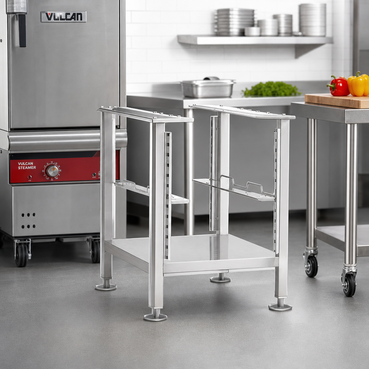 Product image #2 for Vulcan Countertop Steamer Stand with Removable Pan Slides, 24 Inch Wide x 34 Inch High
