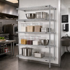 Thumbnail image #2 for Eagle Group A4-63-2436C 4-Tier Add-On Wire Shelving Unit, 36 x 24 x 63 Inches, Chrome-Plated