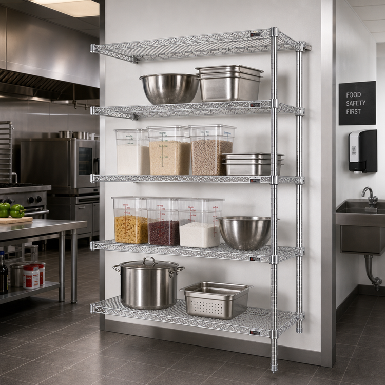 Product image #2 for Eagle Group 4-Tier QuadTruss® Add-On Wire Shelving Unit, 36 x 24 x 63 Inches, Chrome-Plated