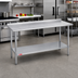 Thumbnail image #2 for Duke 60-Inch x 36-Inch Freestanding Stainless Steel Work Table with 1-1/8-Inch Straight Riser and Galvanized Undershelf