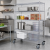 Thumbnail image #2 for Quantum 4-Shelf Mobile Enclosure Wire Shelving Cart, 48 x 24 x 69 Inches, Chrome Plated Finish