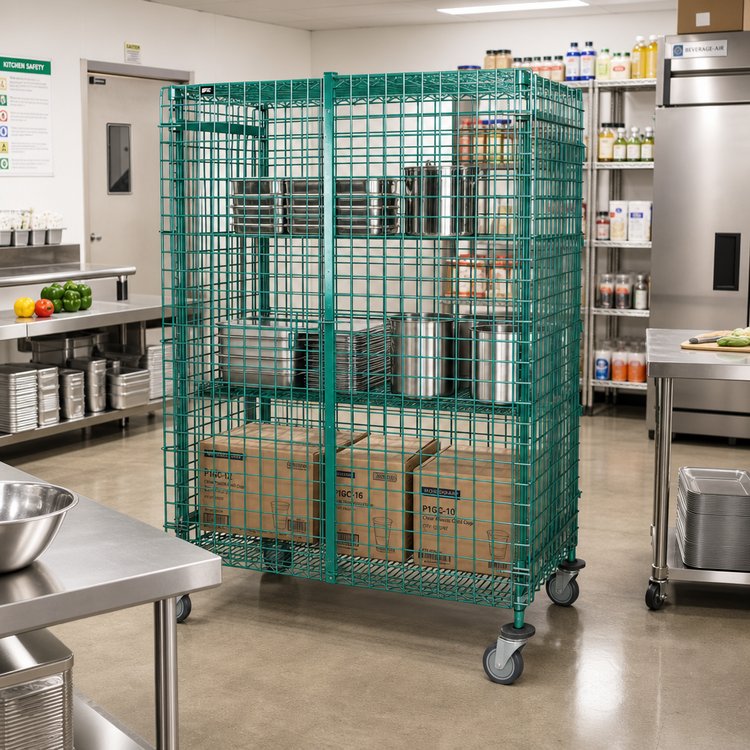 Product image #2 for Quantum M2436-69SECP Mobile Security Unit, 36 x 24 x 69 Inches, Green Epoxy Finish