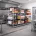 Thumbnail image #2 for Metro qwikTRAK Double-Deep High-Density Floor Track Stainless Steel Mobile Unit Kit, 21-Inch Shelf Width